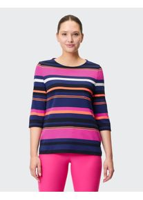 T-Shirt Joy Sportswear "3/4 ARM SHIRT SARINA", Damen, Gr. 48, schwarz ocean stripes, Obermaterial: 95% Baumwolle, 5% Elasthan, Shirts T-Shirt