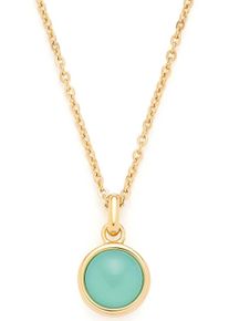 Kette mit Anh&auml;nger Leonardo "Bea", blau (gelbgoldfarben, t&uuml;rkis), Halsketten, Damen, Edelstahl, L: 50, Kette mit Anh&auml;nger, mit Glasstein