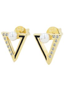 Adelia&acute;s Paar Ohrstecker ADELIA&acute;S "Damen Ohrringe &iquest; Ohrstecker aus 925 Silber mit Perle", gold, Ohrringe, Damen, Silber 925 (Sterlingsilber), Paar Ohrstecker