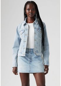 Levi's Jeansjacke LEVI'S "ORIGINAL TRUCKE", Damen, Gr. XS (34), silber (good as silber trucker), Denim/Jeans, Obermaterial: 100% Baumwolle, h&uuml;ftlang, angesetztes B&uuml;ndchen, Jacken Jeansjacke, mit Glitzerdetails an &Auml;rmeln