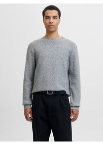 Jack & Jones Strickpullover JACK & JONES "JPRBLAWILSON KNIT CREW NECK", Herren, Gr. M, light grau melange, Strick, Obermaterial: 64% Polyester, 30% Polyacryl, 6% Wolle, meliert, regular fit, Rundhals, Rippb&uuml;ndchen, Pullover Strickpullover
