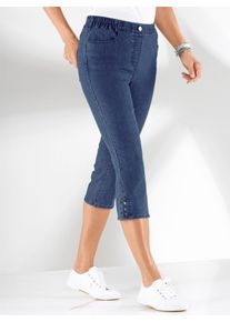 Caprijeans Classic Basics, Damen, Gr. 46, Normalgr&ouml;&szlig;en, blau (blau, stone, washed), 78% Baumwolle, 20% Polyester, 2% Elasthan, unifarben, 3/4-L&auml;nge, Jeans Caprijeans