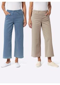 Bequeme Jeans Classic Basics, Damen, Gr. 46, Normalgr&ouml;&szlig;en, bunt (blau, bleached, sesam), 97% Baumwolle, 3% Elasthan, unifarben, 7/8-L&auml;nge, Jeans Bequeme Jeans