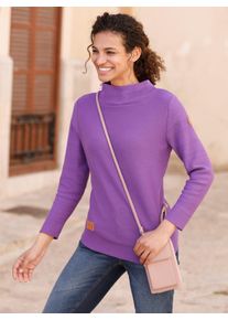 Strickpullover Casual Looks "Pullover", Damen, Gr. 46, lila, 100% Baumwolle, unifarben, Pullover Strickpullover