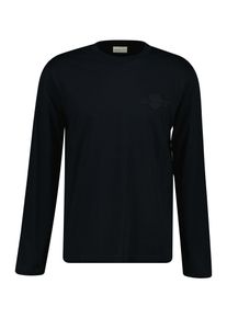 Longsleeve Gant "TONAL SHIELD", Herren, Gr. M, schwarz, Jersey, Obermaterial: 100% Baumwolle, regular fit, Rundhals, Shirts Longsleeve, basic, Rundhals, regular fit, unifarben