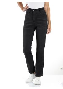 High-waist-Jeans Classic Basics, Damen, Gr. 19, Kurzgr&ouml;&szlig;en, schwarz (schwarz denim), 81% Baumwolle, 17% Polyester, 2% Elasthan, unifarben, lang, Jeans High-waist-Jeans