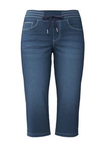 Caprijeans Casual Looks, Damen, Gr. 46, Normalgr&ouml;&szlig;en, blau (blau, stone, washed), 81% Baumwolle, 17% Polyester, 2% Elasthan, unifarben, 3/4-L&auml;nge, Jeans Caprijeans