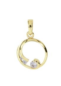 Kettenanh&auml;nger OSTSEE-SCHMUCK "- Maila - Gold 333/000 - Zirkonia" Gr. 19, gold (gold 333, goldfarben, gelb), Schmuckanh&auml;nger, Damen, Gelbgold 333, Kettenanh&auml;nger