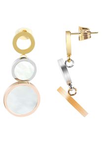 Adelia&acute;s Gliederkette ADELIA&acute;S "Damen Halskette aus Edelstahl mit Perlmutt 43 cm" Gr. 43, gold, Halsketten, Damen, Edelstahl, Gliederkette