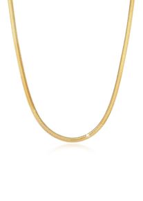 Kette ohne Anh&auml;nger Elli Premium "Halskette Flach Elegant Schlangenkette Breit 925 Silber" Gr. 40, gold, Halsketten, Damen, ohne Stein, Silber 925 (Sterlingsilber), Kette ohne Anh&auml;nger
