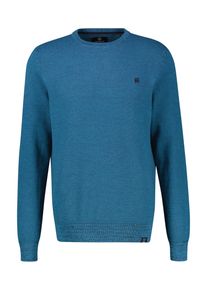 Strickpullover Lerros, Herren, Gr. XL, swedish blau, Strick, Obermaterial: 100% Baumwolle, unifarben, regular fit normal, Rundhals, Rippb&uuml;ndchen, Pullover Strickpullover, mit Logo Stickerei