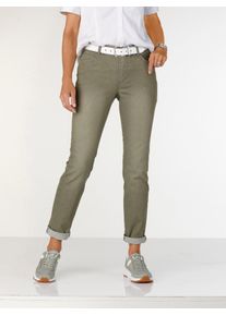 5-Pocket-Jeans Casual Looks, Damen, Gr. 46, Normalgr&ouml;&szlig;en, gr&uuml;n (khaki), 72% Baumwolle, 25% Polyester, 3% Elasthan, unifarben, lang, Jeans 5-Pocket-Jeans