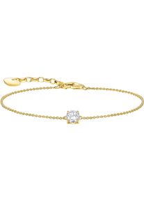 Armband Thomas Sabo "mit gro&szlig;em Zirkonia, A2156-051-14-L19V, -9-L19V, -414-14-L19V" Gr. 19, gold (gelbgoldfarben, wei&szlig;, wei&szlig;), Armb&auml;nder, Damen, 19, Silber 925 (recycelt), Armband, mit Zirkonia (synth.)