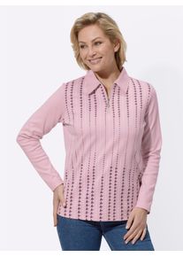 Poloshirt Classic Basics "Winter-Shirt", Damen, Gr. 38, rosa (ros&eacute;, bedruckt), 100% Baumwolle, gemustert, mehrfarbig, Shirts Poloshirt