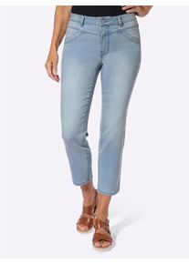 Bequeme Jeans Inspirationen, Damen, Gr. 46, Normalgr&ouml;&szlig;en, blau, bleached, 81% Baumwolle, 17% Polyester, 2% Elasthan, unifarben, 7/8-L&auml;nge, Jeans Bequeme Jeans