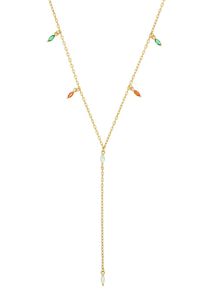 Y-Kette Amor "2037007", gold (gelbgoldfarben, mehrfarbig), Halsketten, Damen, Silber 925 (Sterlingsilber), L: 45, Y-Kette, mit Zirkonia (synth.)