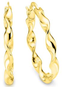 Paar Creolen Bruno Banani "Schmuck Geschenk Silber 925 Ohrschmuck Ohrringe", gold (gelbgoldfarben), Ohrringe, Damen, 26,8mm, Silber 925 (Sterlingsilber), Paar Creolen