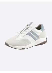 Sneaker Heine, Damen, Gr. 39, wei&szlig;, bleu, Glattleder, Leder, Rindsleder, Veloursleder, Schuhe Sneaker