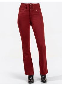 5-Pocket-Jeans Inspirationen, Damen, Gr. 22, Kurzgr&ouml;&szlig;en, rot (dunkelrot), 56% Baumwolle, 19% Polyester, 14% Lyocell, 10% Viskose, 1% Elasthan, unifarben, lang, Jeans 5-Pocket-Jeans