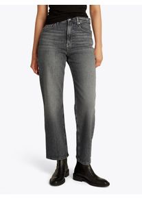 Straight-Jeans Tommy Jeans "LAYLA HR SLIM STR", Damen, Gr. 31, L&auml;nge 32, schwarz (schwarz denim), Denim/Jeans, Obermaterial: 99% Baumwolle, 1% Elasthan, unifarben, slim fit kn&ouml;chellang, Jeans Straight-Jeans, in Kn&ouml;chell&auml;nge