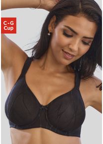 Minimizer-BH Nuance, Damen, Gr. 100, Cup E, schwarz, Microtouch, Obermaterial: 85% Polyamid, 15% Elasthan, BHs Minimizer-BH, mit B&uuml;gel und breiten, gef&uuml;tterten Tr&auml;gern, aus h&uuml;bschem Glanzjacquard