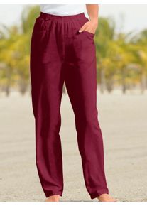 Schlupfhose Classic Basics, Damen, Gr. 46, Normalgr&ouml;&szlig;en, rot (weinrot), 100% Baumwolle, unifarben, lang, Hosen Schlupfhose