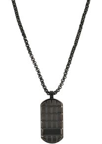 Kette mit Anh&auml;nger s.Oliver "2038876", grau (gunfarben), Halsketten, Herren, Edelstahl, L: 60, Kette mit Anh&auml;nger