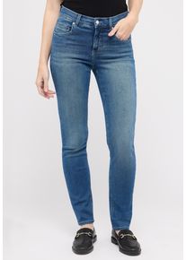 Slim-fit-Jeans Angels "Cici", Damen, Gr. 46, L&auml;nge 30, blau (mid blau used), Denim/Jeans, Obermaterial: 93% Baumwolle, 5% Polyester, 2% Elasthan, slim fit, Jeans Slim-fit-Jeans