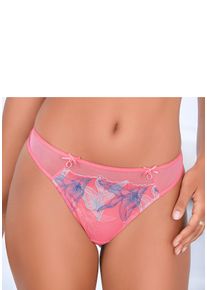 String Lascana "Gabriella", Damen, Gr. 44/46, bunt (pink, multicolor), Spitze, Obermaterial: 50% Polyamid, 30% Polyester, 20% Elasthan, Unterhosen String, aus Mesh mit hauchzarter Stickerei, transparente Unterw&auml;sche, Topseller