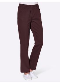 Schlupfhose Classic Basics, Damen, Gr. 46, Normalgr&ouml;&szlig;en, lila (beere), 100% Baumwolle, unifarben, lang, Hosen Schlupfhose