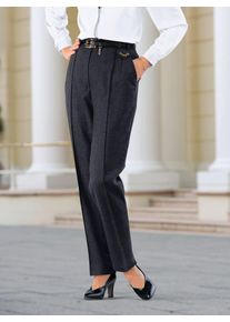 Webhose COME ON, Damen, Gr. 46, Normalgr&ouml;&szlig;en, grau (anthrazit, meliert), 96% Schurwolle, 4% Elasthan, unifarben, lang, Hosen Webhose