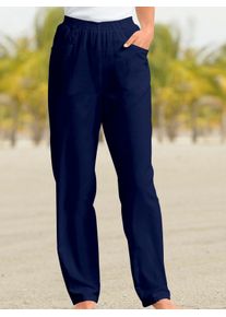 Schlupfhose Classic Basics, Damen, Gr. 46, Normalgr&ouml;&szlig;en, blau (marine), 100% Baumwolle, unifarben, lang, Hosen Schlupfhose