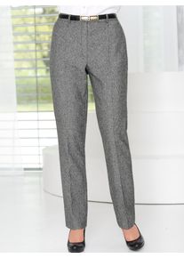 B&uuml;gelfaltenhose COME ON, Damen, Gr. 46, Normalgr&ouml;&szlig;en, schwarz-wei&szlig; (schwarz, wei&szlig; fil a fil), 49% Wolle, 29% Polyester, 20% Baumwolle, 2% Elasthan, gemustert, mehrfarbig, lang, Hosen B&uuml;gelfaltenhose