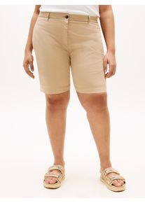 Chinoshorts Tommy Hilfiger Curve "CRV CO GMD BLEND CHINO SHORT", Damen, Gr. 54, N-Gr, beige, Web, Obermaterial: 65% Baumwolle, 33% Lyocell, 2% Elasthan, unifarben, regular fit kurz, Hosen Chinoshorts, in gro&szlig;en Gr&ouml;&szlig;en