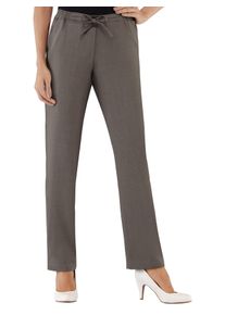 Schlupfhose, Damen, Gr. 46, Normalgr&ouml;&szlig;en, grau (taupe), 100% Polyester, meliert, unifarben, lang, Hosen Schlupfhose