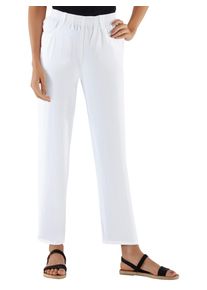 Schlupfhose Classic Basics, Damen, Gr. 46, Normalgr&ouml;&szlig;en, wei&szlig;, 100% Baumwolle, unifarben, lang, Hosen Schlupfhose