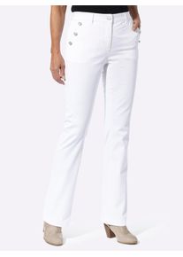 Bequeme Jeans Classic Basics, Damen, Gr. 44, Normalgr&ouml;&szlig;en, beige (ecru), 97% Baumwolle, 3% Elasthan, unifarben, lang, Jeans Bequeme Jeans