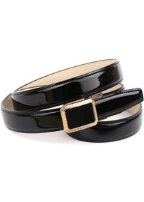 Lederg&uuml;rtel Anthoni Crown, Damen, Gr. 85, schwarz, Leder, unifarben, G&uuml;rtel Lederg&uuml;rtel, Lacklederg&uuml;rtel in schmaler Form