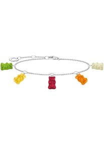 Armband Thomas Sabo "Thomas Sabo x HARIBO Schmuck: Armband mit Goldb&auml;ren bunt" Gr. 19, bunt (silberfarben, gr&uuml;n, gelb, rot, orange, wei&szlig;, gr&uuml;n, gelb, rot, orange, wei&szlig;), Armb&auml;nder, Damen, 19, Silber 925 (recycelt), Armband, mit Kristallglas