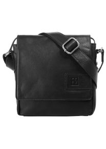 Umh&auml;ngetasche Bodenschatz, Herren, Gr. B/H/T: 23cm x 21cm x 4cm onesize, schwarz, Leder, unifarben, Taschen Umh&auml;ngetasche, echt Leder