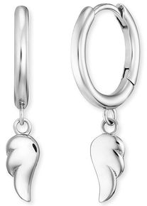 Paar Creolen Engelsrufer "Flying Wings", silber (silberfarben), Ohrringe, Damen, 14mm, Silber 925 (Sterlingsilber), Paar Creolen