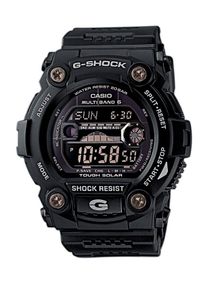 Funkchronograph Casio G-SHOCK, schwarz, Armbanduhren, Herren, Funkchronograph, Solaruhr, Armbanduhr, Herren,digital,Resinarmband,bis 20 bar wasserd.