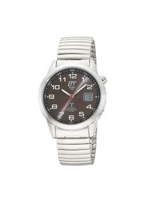Funkuhr ETT "Gobi", silberfarben, schwarz, Armbanduhren, Herren, Funkuhr, Armbanduhr, Solar, Herrenuhr, Edelstahlarmband, analog, digital