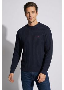 Strickpullover Calvin Klein Jeans, Herren, Gr. XL, schwarz sapphire, Strick, Obermaterial: 100% Baumwolle, unifarben, regular fit normal, Rundhals, B&uuml;ndchen, Pullover Strickpullover, Rundhalsausschnitt, Regular Fit