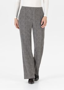 Stoffhose Stehmann "Flanna", Damen, Gr. 46, N-Gr, schwarz, Web, Obermaterial: 60% Polyester, 32% Viskose, 7% Polyamid, 1% Elasthan, Fischgratmuster, relaxed fit lang, Hosen Stoffhose, mit Fischgr&auml;tmuster