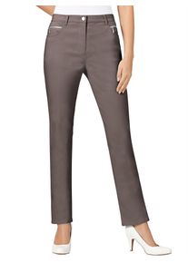 Stretch-Hose Stehmann, Damen, Gr. 46, Normalgr&ouml;&szlig;en, grau (stein), 72% Viskose, 25% Polyamid, 3% Elasthan, unifarben, lang, Hosen Stretch-Hose