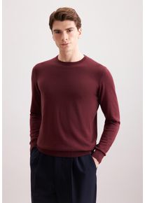 Pullunder Seidensticker "Schwarze Rose", Herren, Gr. S, bordeaux, 100% Wolle, unifarben, regular fit, Rundhals, Pullover Pullunder, 1/1 Rundhals Uni