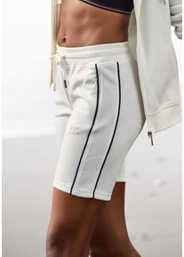 H.I.S. Bermudas H.I.S, Damen, Gr. 44/46, N-Gr, beige (ecru), Interlock, Obermaterial: 60% Baumwolle, 40% Polyester, bestickt, unifarben, Basic, bequem kniefrei, Hosen Bermudas, mit Eingrifftaschen