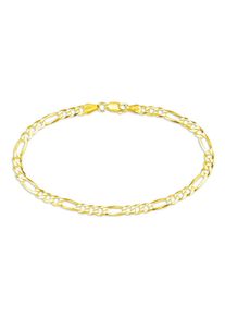 Armband Bruno Banani "Schmuck Geschenk Silber 925 Armschmuck Armkette Figarokette" Gr. 21, gold (gelbgoldfarben), Armb&auml;nder, Herren, 21, Silber 925 (Sterlingsilber), Armband