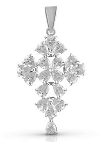 Kettenanh&auml;nger Firetti "Schmuck Geschenk Silber 925 Halsschmuck Anh&auml;nger Kreuz", bunt (silberfarben, wei&szlig;, wei&szlig;), Schmuckanh&auml;nger, Damen, Silber 925 (Sterlingsilber), 2,56 g, Kettenanh&auml;nger, mit Zirkonia (synth.)